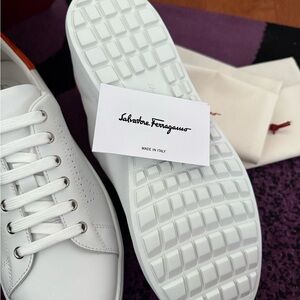 Salvatore Ferragamo White Luxury Sneakers
